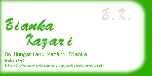 bianka kazari business card